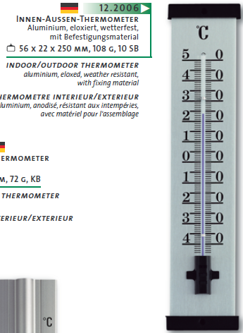 Aluminium Innen-Außen-Thermometer 12.2006
